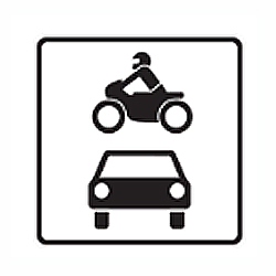 Verkehrsschild Zusatzschild für Zweiräder und mehrspurige Fahrzeuge