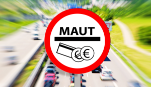 Verkehrsschild mit Maut und Bezahlungsicon als Symbol der Maut Erhöhung